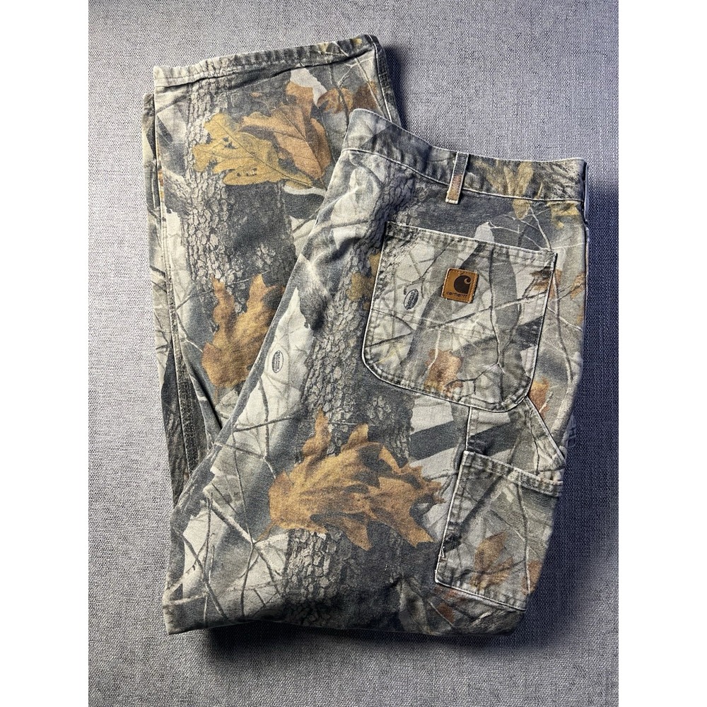 VTG Y2K Carhartt B158 CMO Realtree Camo Carpenter Pants Men's 44x32 Dungaree